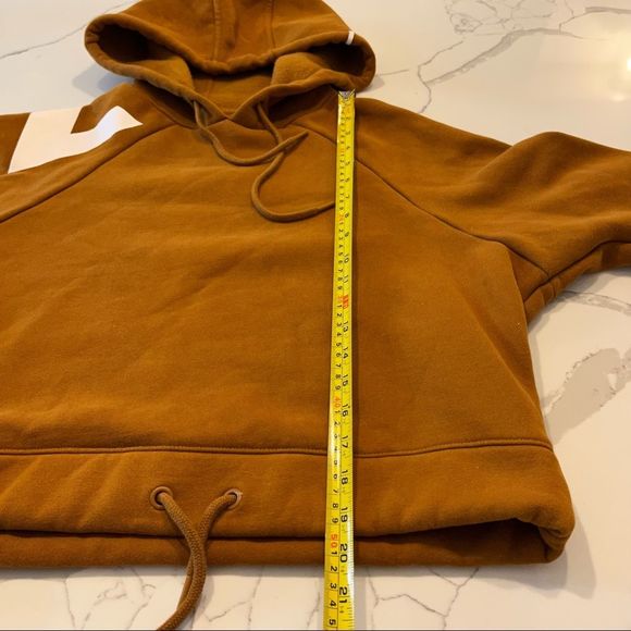 Zyia Active Spell out Camel Cropped Hoodie Sweatshirt Womens size medium - Picture 8 of 10